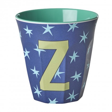 Bicchiere blu con stelle e iniziale Z | RICE