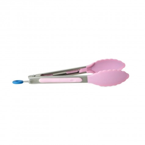 Pinza da cucina in silicone rosa