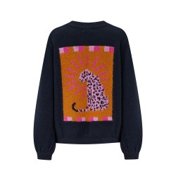 Maglione donna navy fantasia Leopard Rays | Sugar Hill 2
