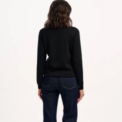 Maglione da donna nero lurex con cervo scintillante | Sugar Hill 2