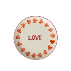 Piattino da dessert in ceramica con scritta LOVE | Rice