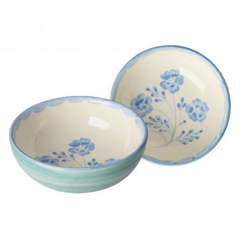 Tazza piccola da colazione in ceramica con papaveri blu | Rice