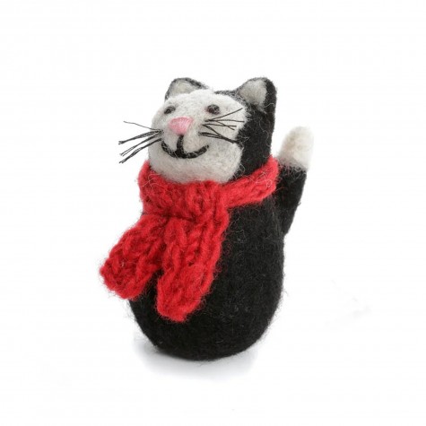 Decorazione natalizia in feltro - Gatto nero