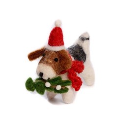 Decorazione natalizia in feltro - Fox Terrier