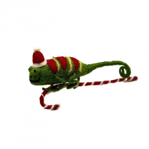 Decorazione natalizia in feltro - Camaleonte