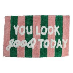 Tappetino da bagno a righe You Look Good Today
