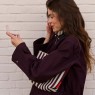 Beauty case a righe bordeaux | Sticky Lemon