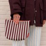 Beauty case a righe bordeaux | Sticky Lemon