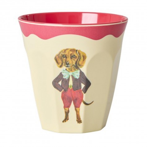 Rice x Nathalie Léte - Bicchiere medio in melamina con bassotto