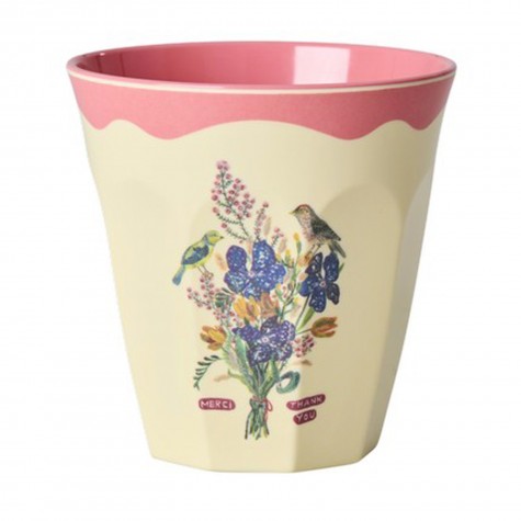 Rice x Nathalie Léte - Bicchiere medio in melamina con fiori e
