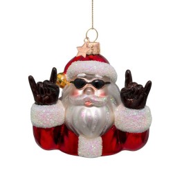 Decorazione in vetro soffiato Babbo Natale Cool | Gallinasmilza