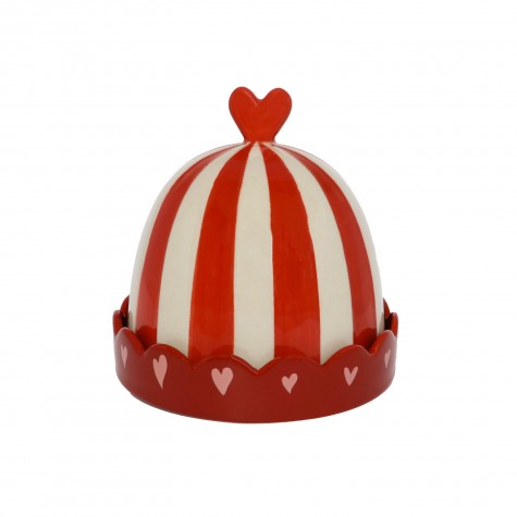 Porta burro in ceramica a righe con...