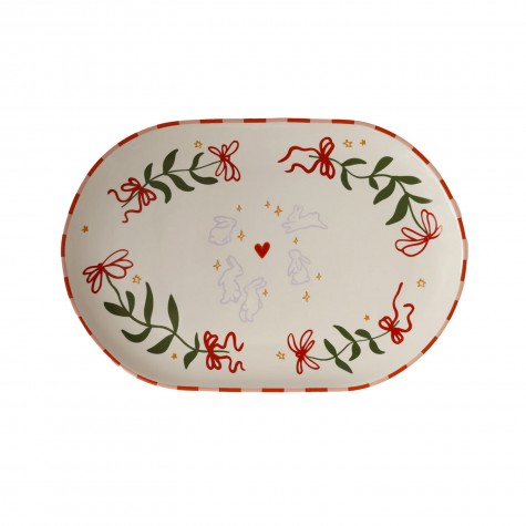 Piatto ovale in ceramica con...