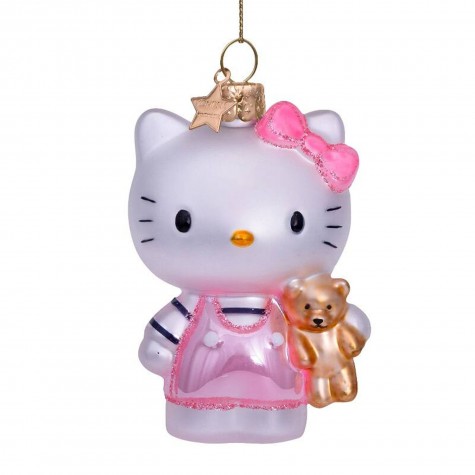 Decorazione in vetro soffiato Hello Kitty con orsetto |