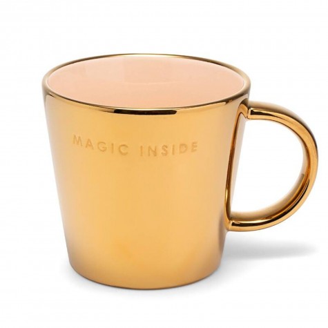 Tazza mug in ceramica dorata "Magic Inside" | Gallinasmilza