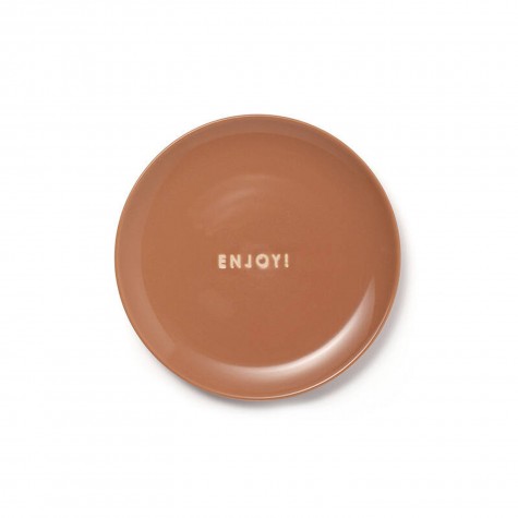 Piattino da dolce in ceramica con scritta "Enjoy" |