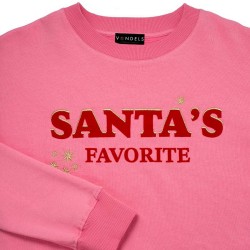 Felpa da donna rosa neon "Santa's Favorite" | Gallinasmilza