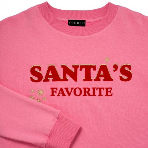 Felpa da donna rosa neon "Santa's Favorite" | Gallinasmilza