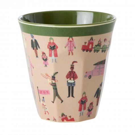 Bicchiere medio in melamina con icone di Natale | Gallinasmilza