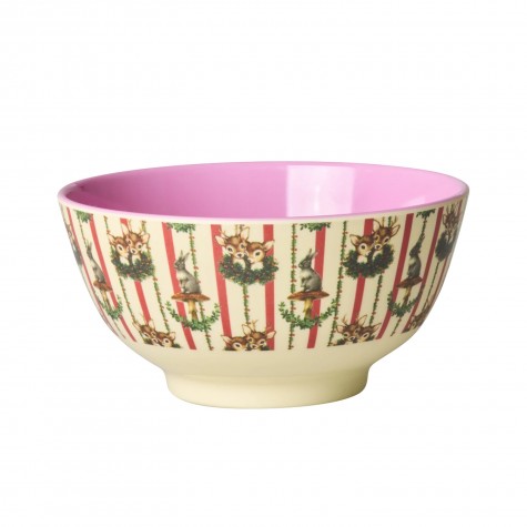 Tazza grande da colazione con agrifogli, daini e coniglietti |