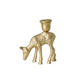 Portacandele piccolo dorato a forma di cerbiatto | Gallinasmilza