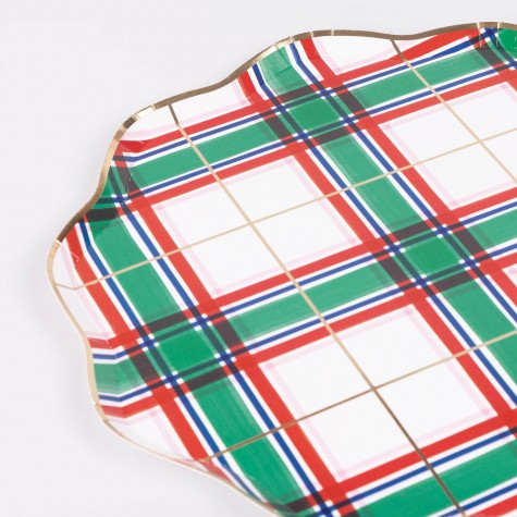 Piatti di carta natalizi Tartan