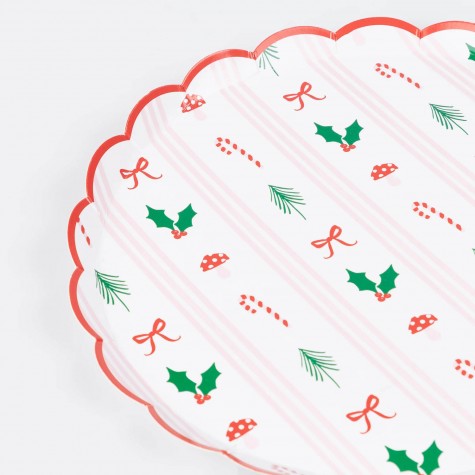 Piattini di carta con icone di Natale