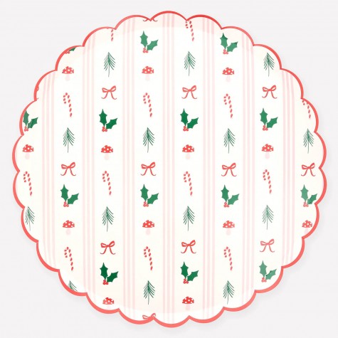 Piatti di carta con icone di Natale