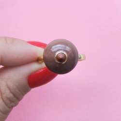 Anello placcato ora con seno di colore | Gallinasmilza 2