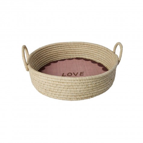 Cesto portapane in rafia con scritta LOVE | Gallinasmilza