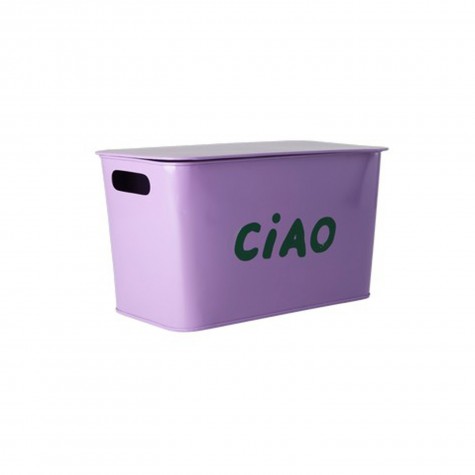 Contenitore in metallo lilla con...