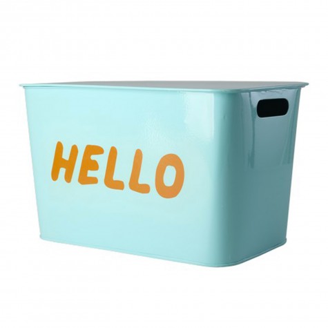 Contenitore in metallo celeste con...