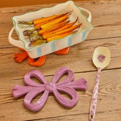 Sottopentola in metallo a forma di fiocco arancione | 2