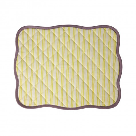 Tovaglietta americana trapuntata a righe con bordo viola |