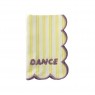 Tovagliolo in cotone a righe con scritta ricamata DANCE |