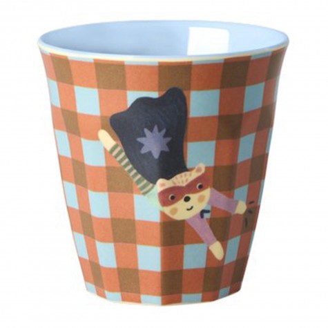 Bicchiere piccolo in melamina con cane supereroe | Gallinasmilza