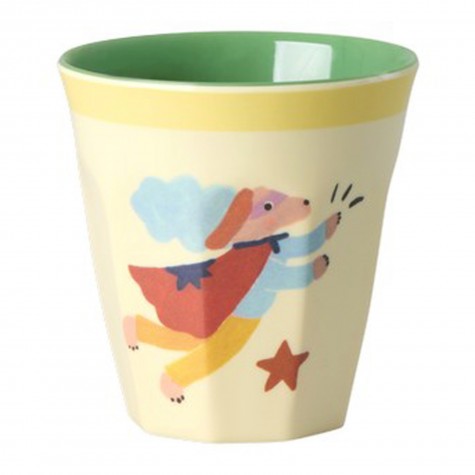 Bicchiere piccolo in melamina con cagnolino supereroe |