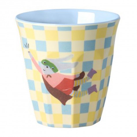 Bicchiere piccolo in melamina con coniglietto supereroe |