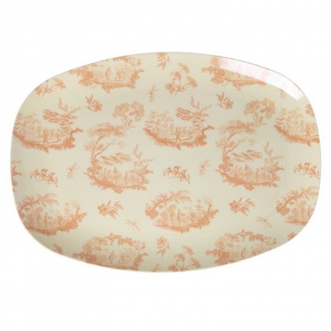 Piatto ovale in melamina stile Toile de Jouy | Gallinasmilza