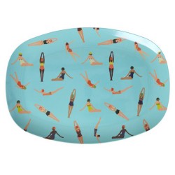 Piatto ovale in melamina con nuotatori | Gallinasmilza