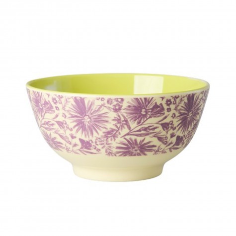 Tazza grande da colazione in melamina con fiori viola |