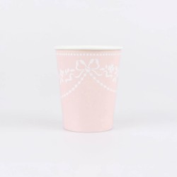 Bicchieri di carta rosa...