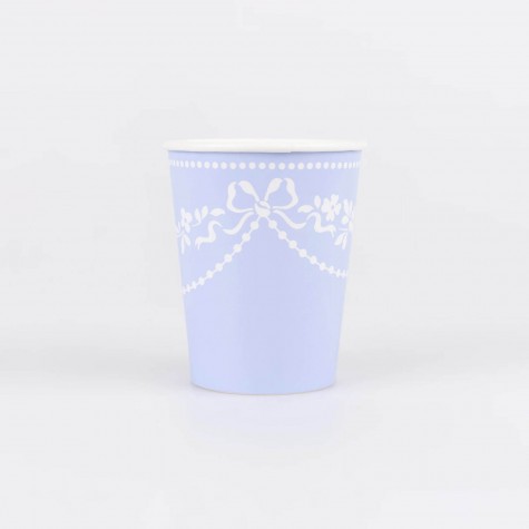 Bicchieri di carta blu fiordaliso stile Rococò | Gallinasmilza