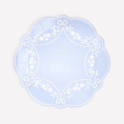 Piattini di carta blu fiordaliso stile Rococò | Gallinasmilza