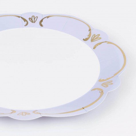 Piatti di carta stile Rococò in 4 colori | Gallinasmilza