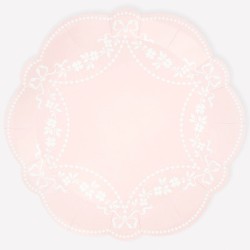 Piatti di carta rosa stile Rococò | Gallinasmilza