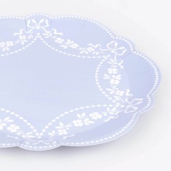 Piatti di carta blu fiordaliso stile Rococò | Gallinasmilza 2