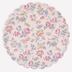 Piatti di carta in chintz rosa floreali | Gallinasmilza