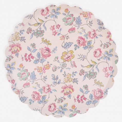 Piatti di carta in chintz rosa floreali | Gallinasmilza