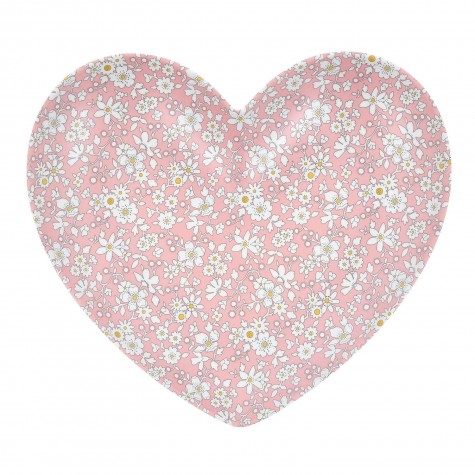Piatto a forma di cuore con stampa floreale Liberty |